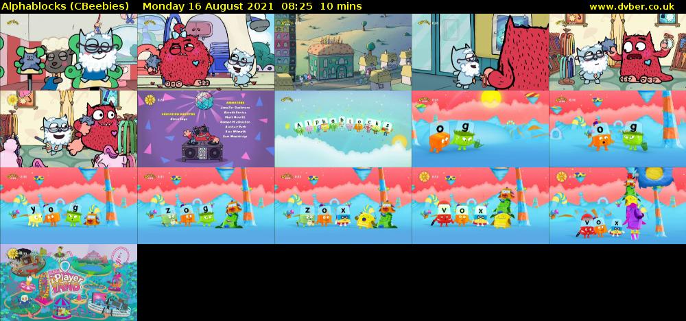 Alphablocks (CBeebies) Monday 16 August 2021 08:25 - 08:35