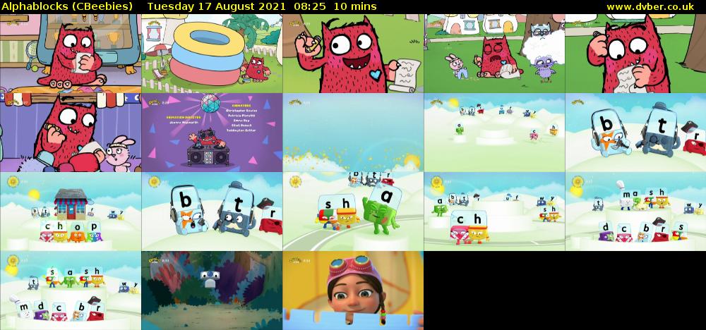 Alphablocks (CBeebies) Tuesday 17 August 2021 08:25 - 08:35