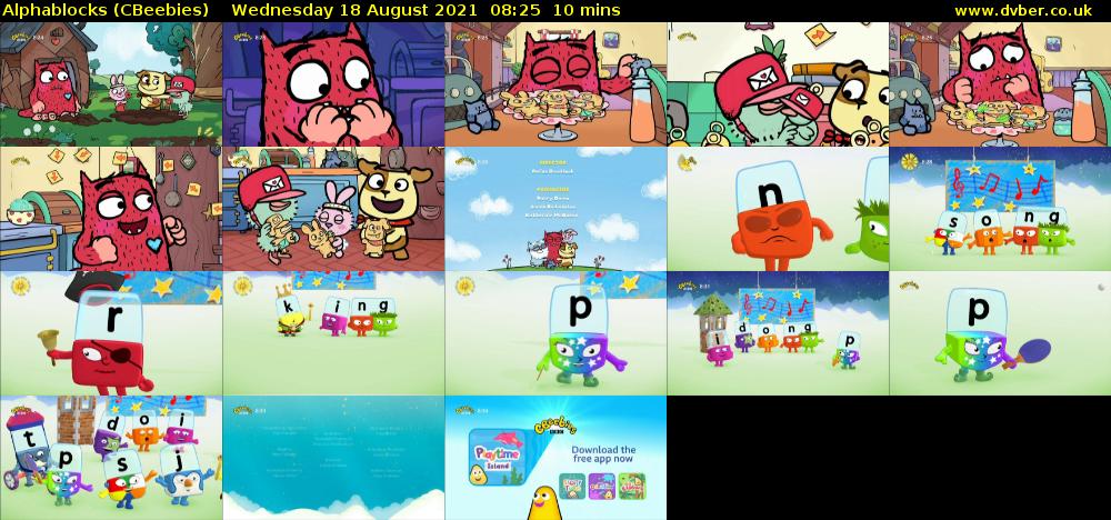Alphablocks (CBeebies) Wednesday 18 August 2021 08:25 - 08:35