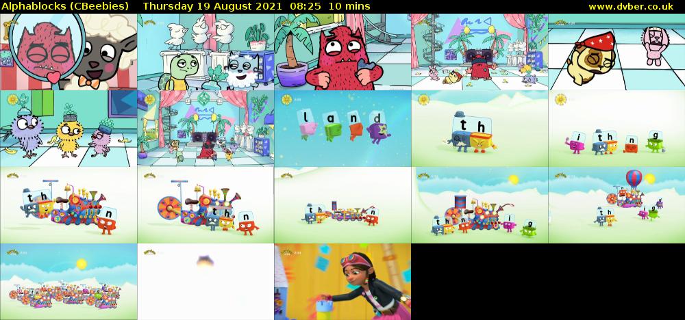 Alphablocks (CBeebies) Thursday 19 August 2021 08:25 - 08:35