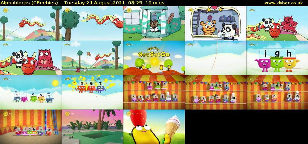 Alphablocks (CBeebies) Tuesday 24 August 2021 08:25 - 08:35