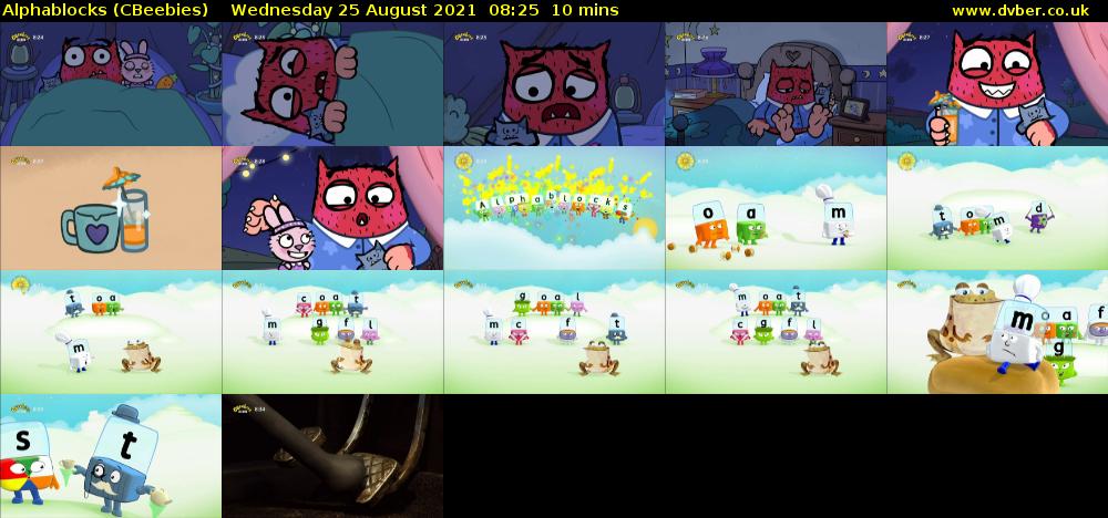 Alphablocks (CBeebies) Wednesday 25 August 2021 08:25 - 08:35