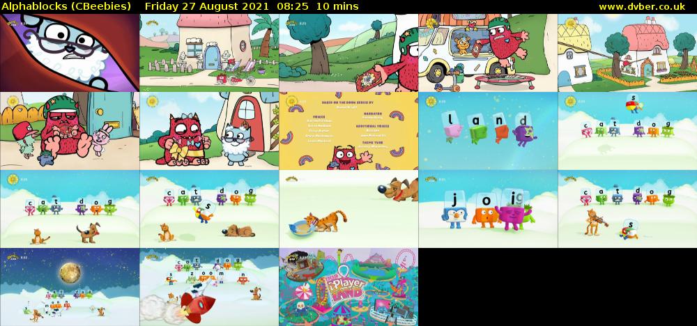 Alphablocks (CBeebies) Friday 27 August 2021 08:25 - 08:35