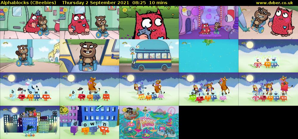 Alphablocks (CBeebies) Thursday 2 September 2021 08:25 - 08:35