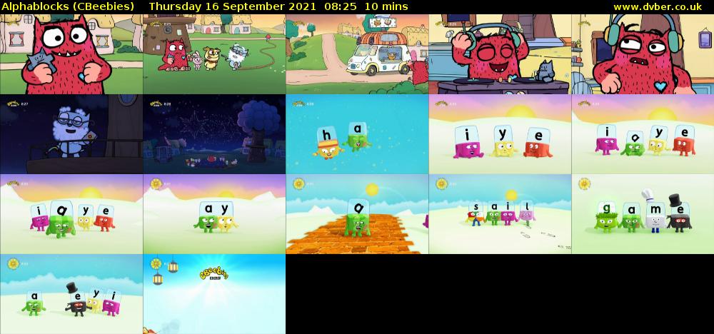 Alphablocks (CBeebies) Thursday 16 September 2021 08:25 - 08:35