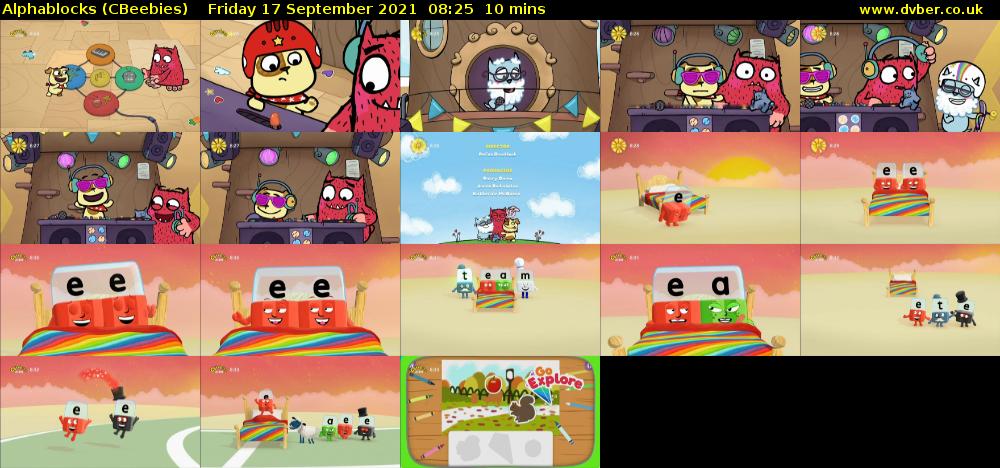Alphablocks (CBeebies) Friday 17 September 2021 08:25 - 08:35