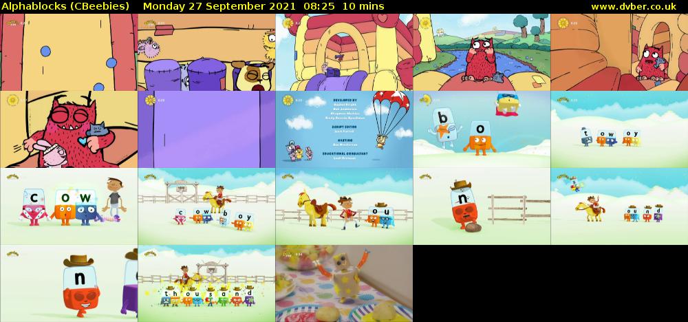 Alphablocks (CBeebies) Monday 27 September 2021 08:25 - 08:35