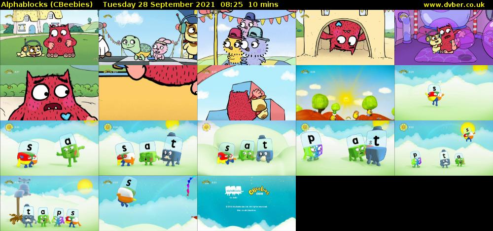 Alphablocks (CBeebies) Tuesday 28 September 2021 08:25 - 08:35