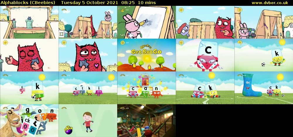 Alphablocks (CBeebies) Tuesday 5 October 2021 08:25 - 08:35
