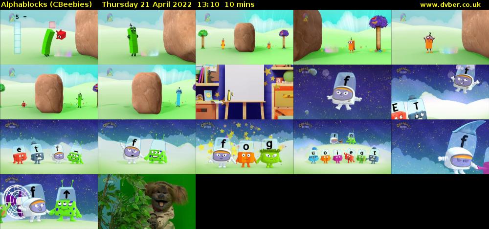 Alphablocks (CBeebies) Thursday 21 April 2022 13:10 - 13:20