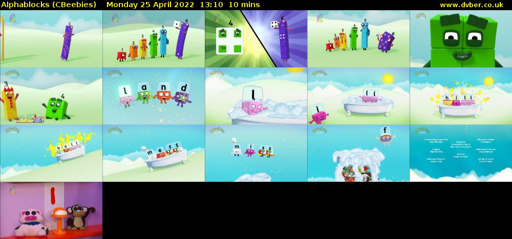 Alphablocks (CBeebies) Monday 25 April 2022 13:10 - 13:20