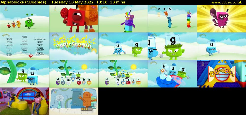 Alphablocks (CBeebies) Tuesday 10 May 2022 13:10 - 13:20
