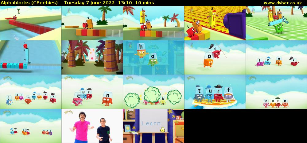 Alphablocks (CBeebies) Tuesday 7 June 2022 13:10 - 13:20