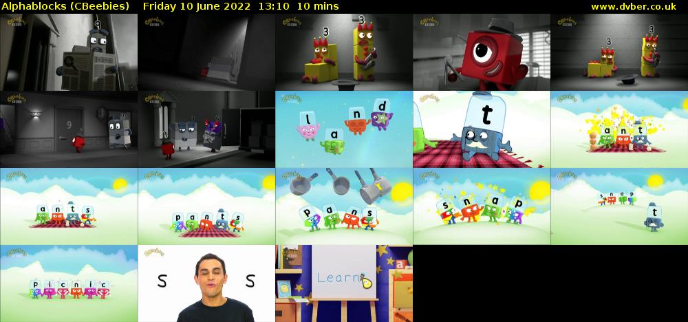Alphablocks (CBeebies) Friday 10 June 2022 13:10 - 13:20