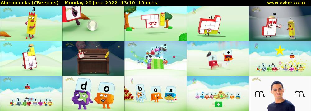 Alphablocks (CBeebies) Monday 20 June 2022 13:10 - 13:20