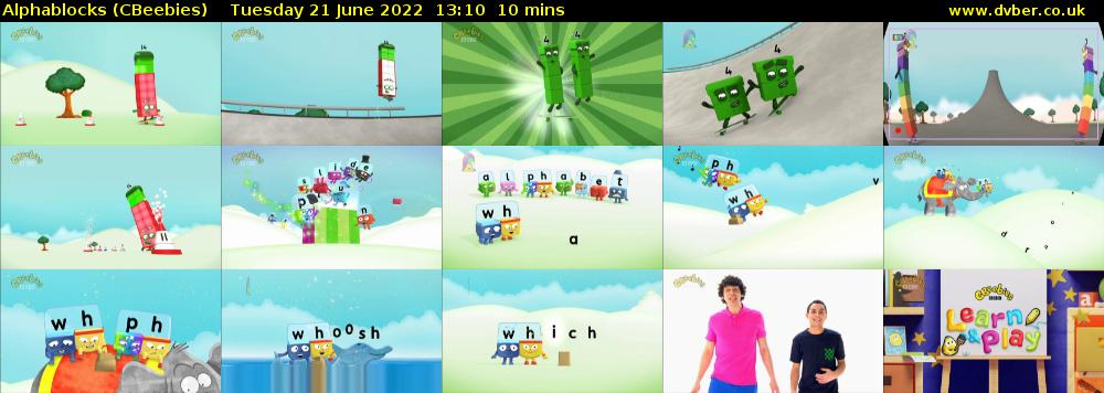 Alphablocks (CBeebies) Tuesday 21 June 2022 13:10 - 13:20