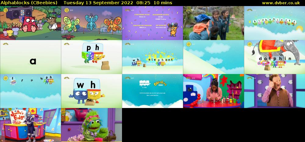 Alphablocks (CBeebies) Tuesday 13 September 2022 08:25 - 08:35
