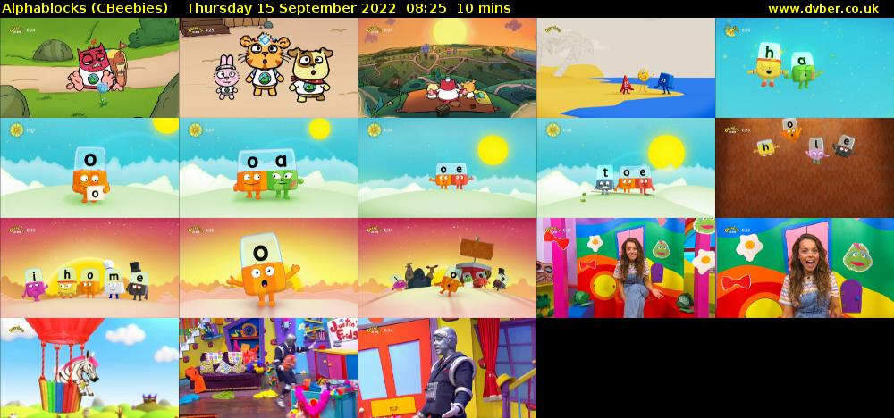 Alphablocks (CBeebies) Thursday 15 September 2022 08:25 - 08:35