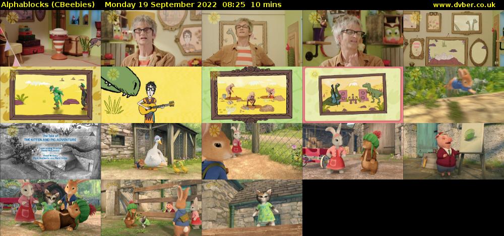 Alphablocks (CBeebies) Monday 19 September 2022 08:25 - 08:35