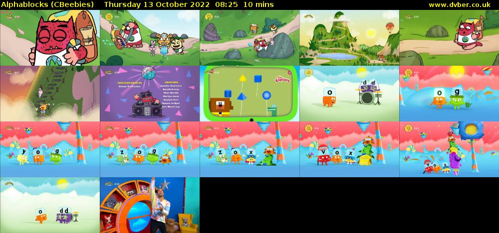 Alphablocks (CBeebies) Thursday 13 October 2022 08:25 - 08:35
