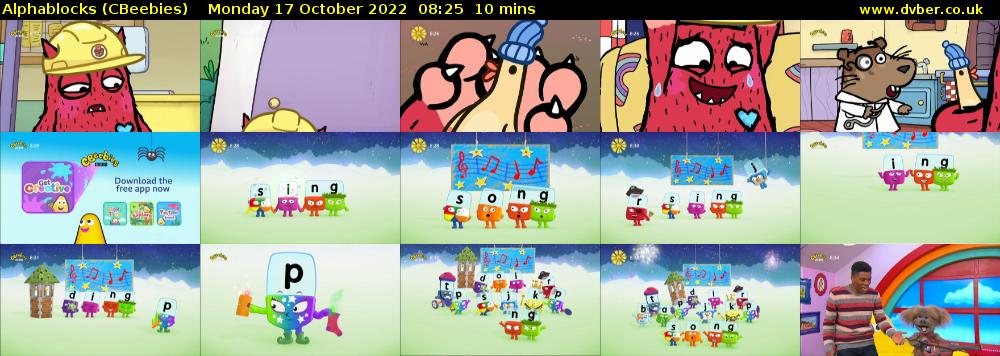 Alphablocks (CBeebies) Monday 17 October 2022 08:25 - 08:35