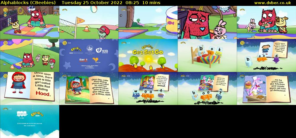 Alphablocks (CBeebies) Tuesday 25 October 2022 08:25 - 08:35