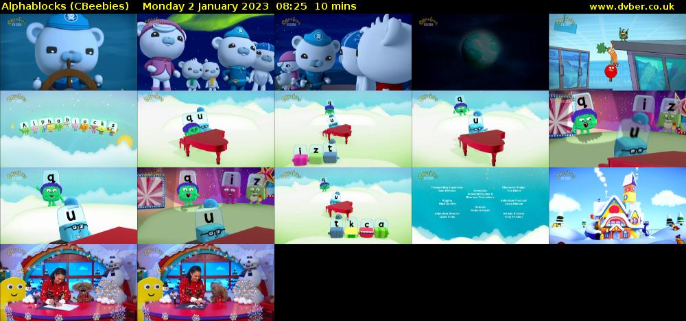 Alphablocks (CBeebies) Monday 2 January 2023 08:25 - 08:35