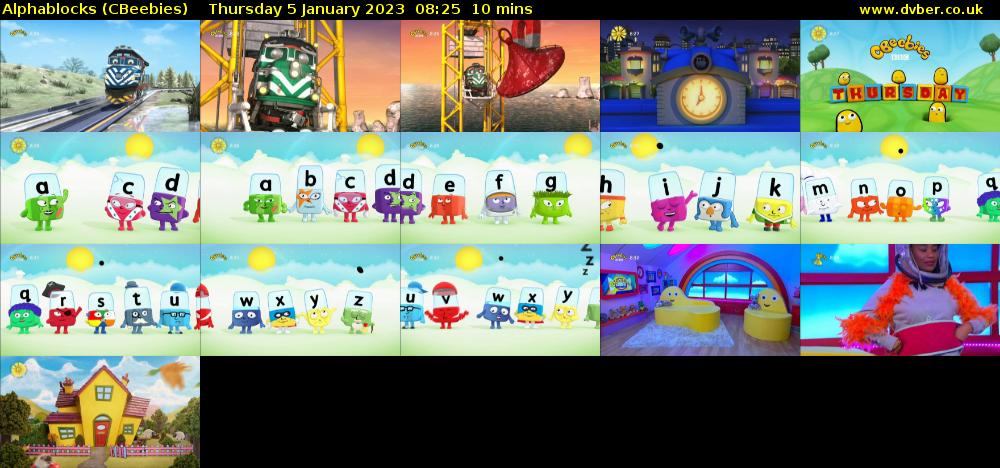 Alphablocks (CBeebies) Thursday 5 January 2023 08:25 - 08:35