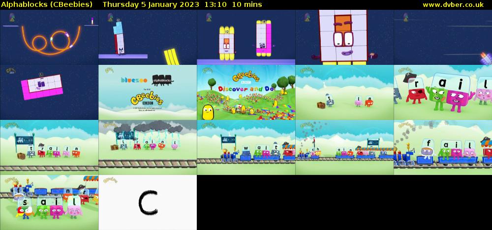 Alphablocks (CBeebies) Thursday 5 January 2023 13:10 - 13:20