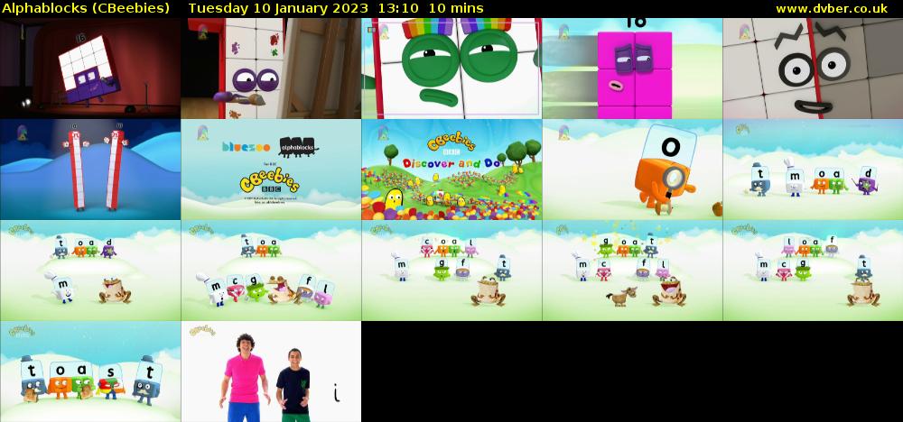 Alphablocks (CBeebies) Tuesday 10 January 2023 13:10 - 13:20
