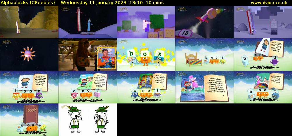 Alphablocks (CBeebies) Wednesday 11 January 2023 13:10 - 13:20