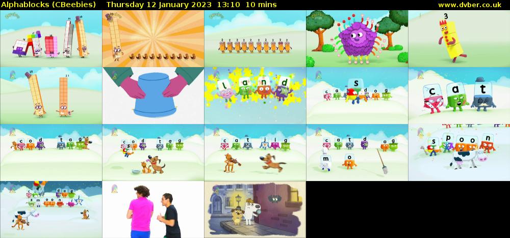Alphablocks (CBeebies) Thursday 12 January 2023 13:10 - 13:20