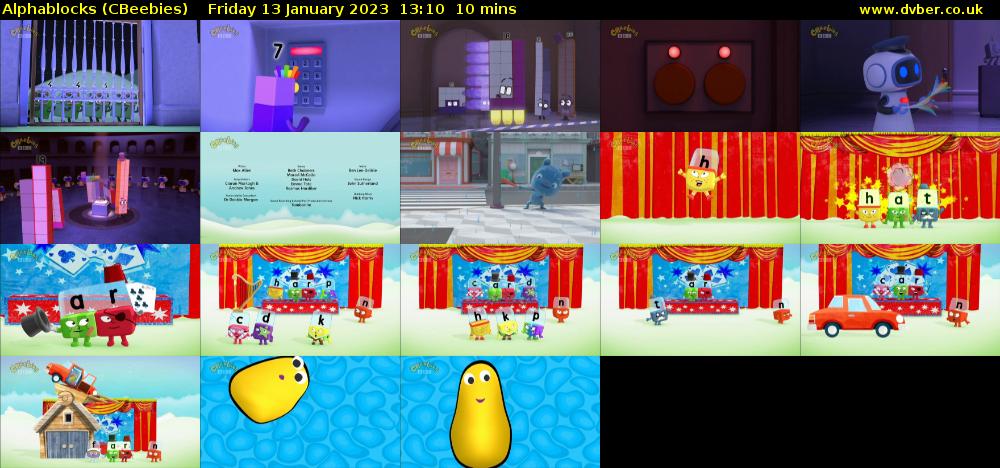 Alphablocks (CBeebies) Friday 13 January 2023 13:10 - 13:20