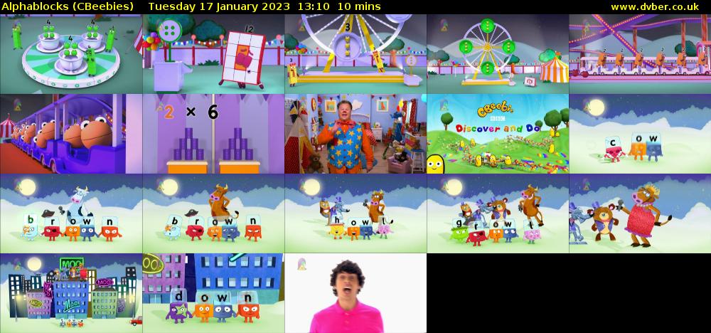 Alphablocks (CBeebies) Tuesday 17 January 2023 13:10 - 13:20