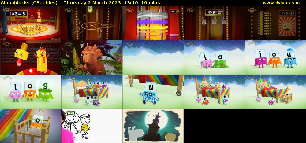 Alphablocks (CBeebies) Thursday 2 March 2023 13:10 - 13:20