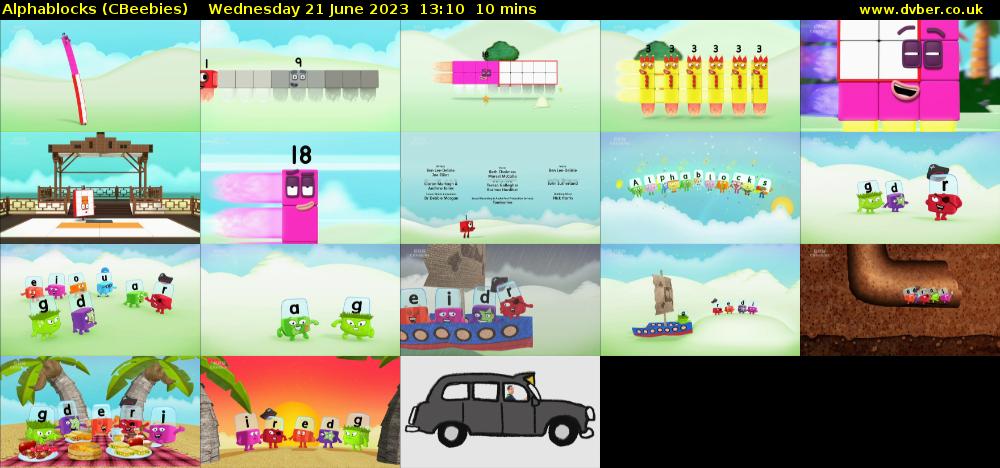 Alphablocks (CBeebies) Wednesday 21 June 2023 13:10 - 13:20