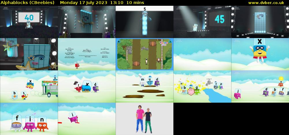 Alphablocks (CBeebies) Monday 17 July 2023 13:10 - 13:20
