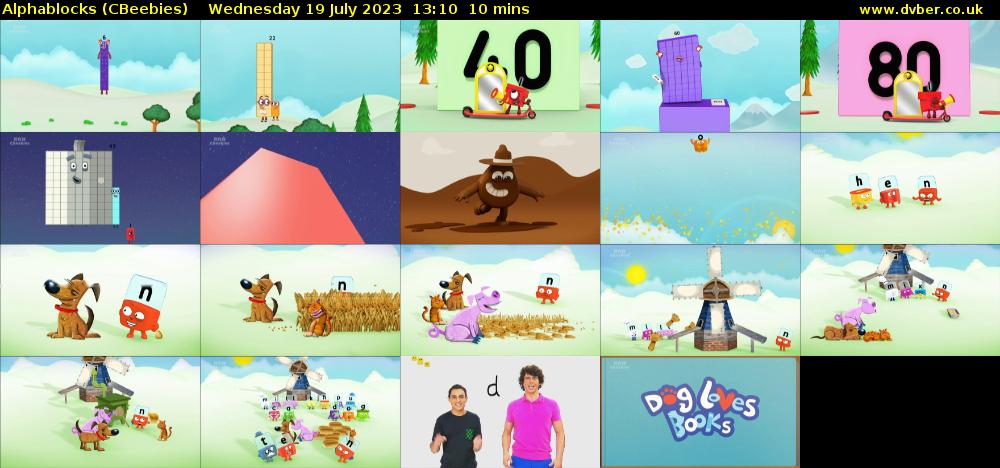 Alphablocks (CBeebies) Wednesday 19 July 2023 13:10 - 13:20