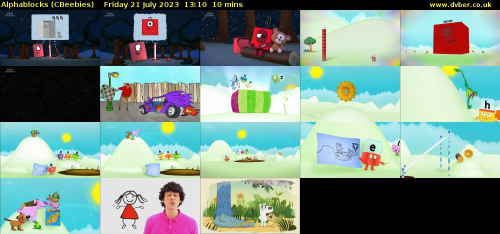 Alphablocks (CBeebies) Friday 21 July 2023 13:10 - 13:20