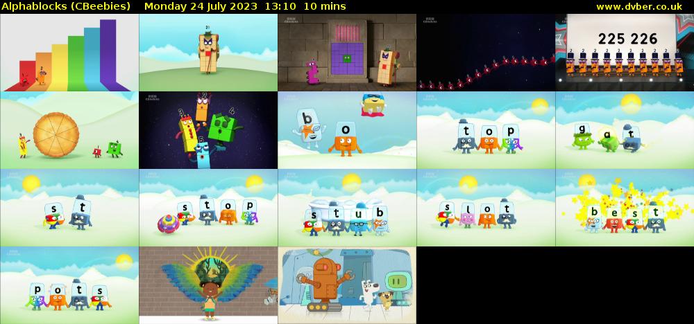 Alphablocks (CBeebies) Monday 24 July 2023 13:10 - 13:20