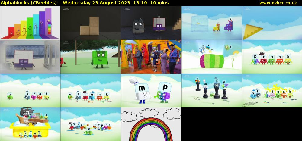 Alphablocks (CBeebies) Wednesday 23 August 2023 13:10 - 13:20