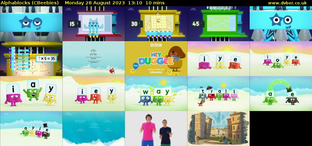 Alphablocks (CBeebies) Monday 28 August 2023 13:10 - 13:20