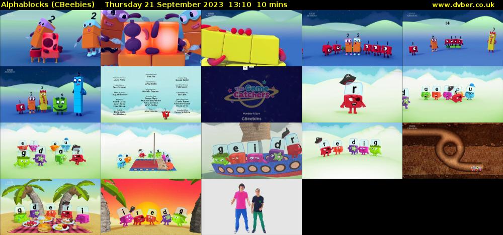 Alphablocks (CBeebies) Thursday 21 September 2023 13:10 - 13:20