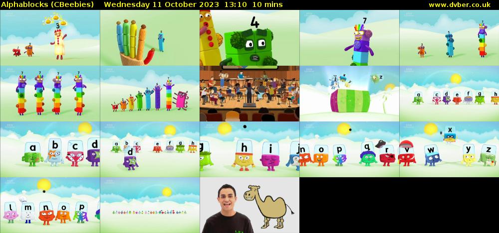 Alphablocks (CBeebies) Wednesday 11 October 2023 13:10 - 13:20