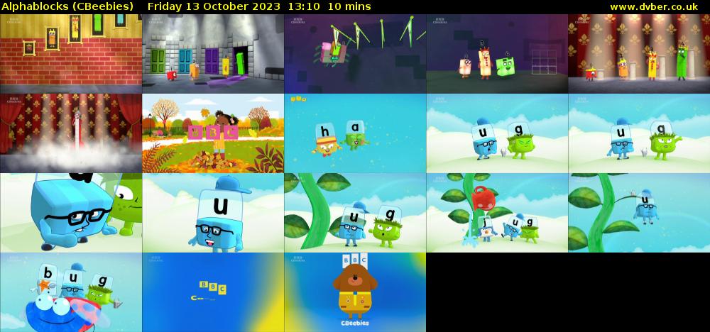 Alphablocks (CBeebies) Friday 13 October 2023 13:10 - 13:20