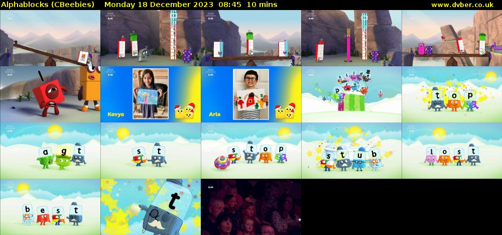 Alphablocks (CBeebies) Monday 18 December 2023 08:45 - 08:55