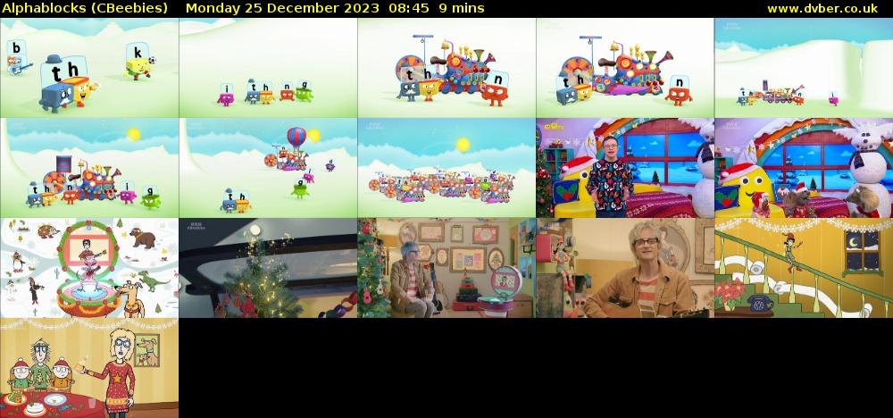 Alphablocks (CBeebies) Monday 25 December 2023 08:45 - 08:54