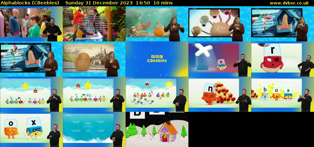 Alphablocks (CBeebies) Sunday 31 December 2023 14:50 - 15:00