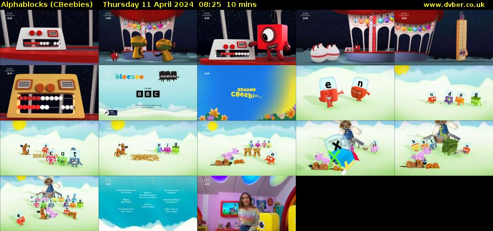 Alphablocks (CBeebies) Thursday 11 April 2024 08:25 - 08:35