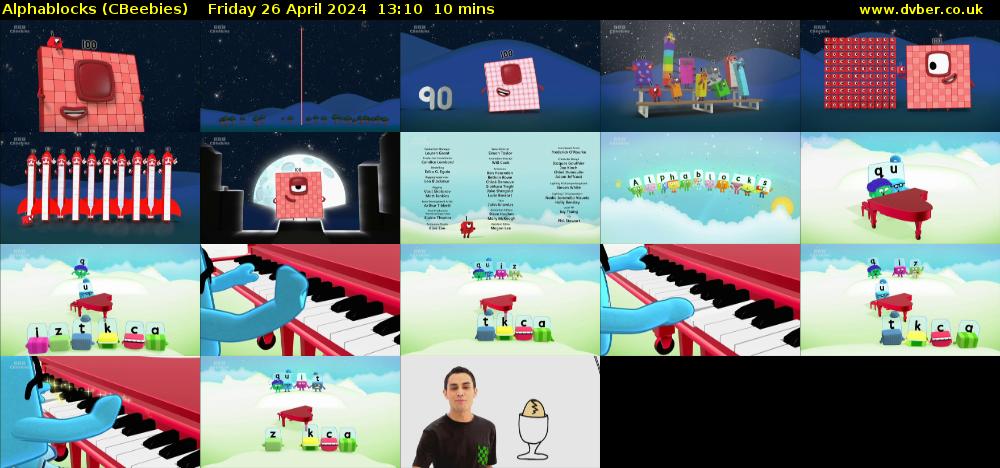Alphablocks (CBeebies) Friday 26 April 2024 13:10 - 13:20